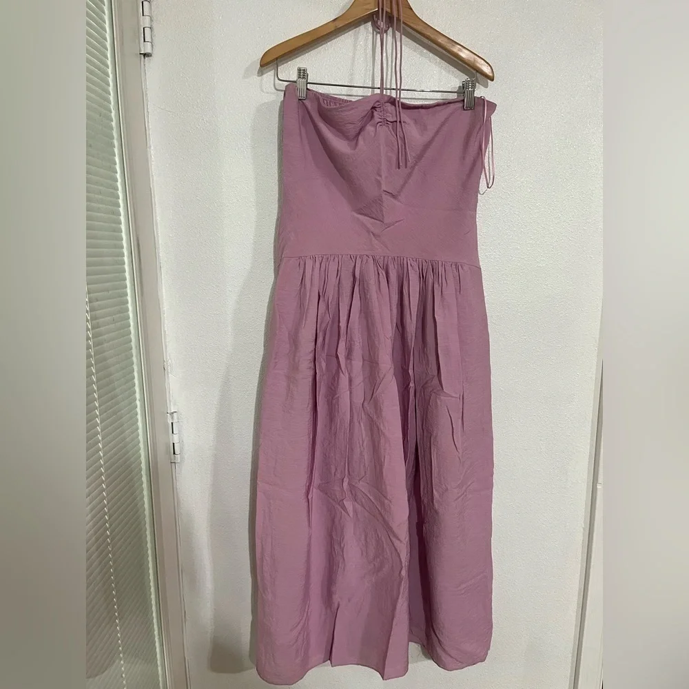 Ruched sweetheart, Vince halter tie dress with pockets, summer size NWT rouge